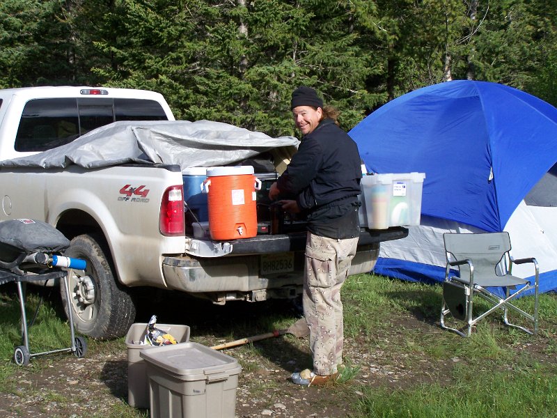 No 88 Rock Creek area, Montana. Rob at camp rustling up something to eat. .JPG